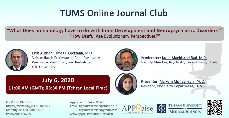 Appraise To Raise: 5th TUMS Online Journal Club, Psychiatry Department