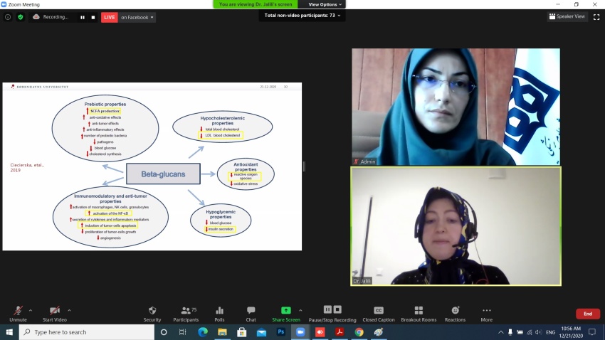 The International Webinar on Functional Foods, Diabetes and Metabolic Disorders Was Held Under the TUMS APPRAISE-TO-RAISE Program