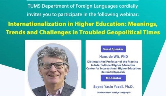 TUMS Applied Linguistics Webinar-IHE: Meanings, Trends and Challenges in Troubled Geopolitical Times
