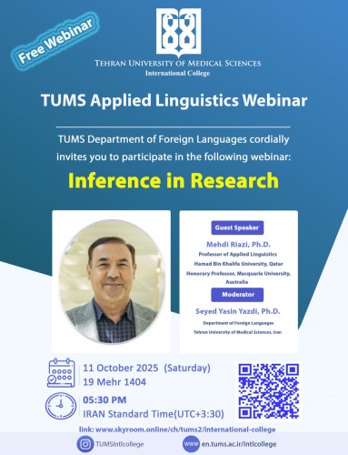 TUMS Applied Linguistics Webinar-Inference in Research