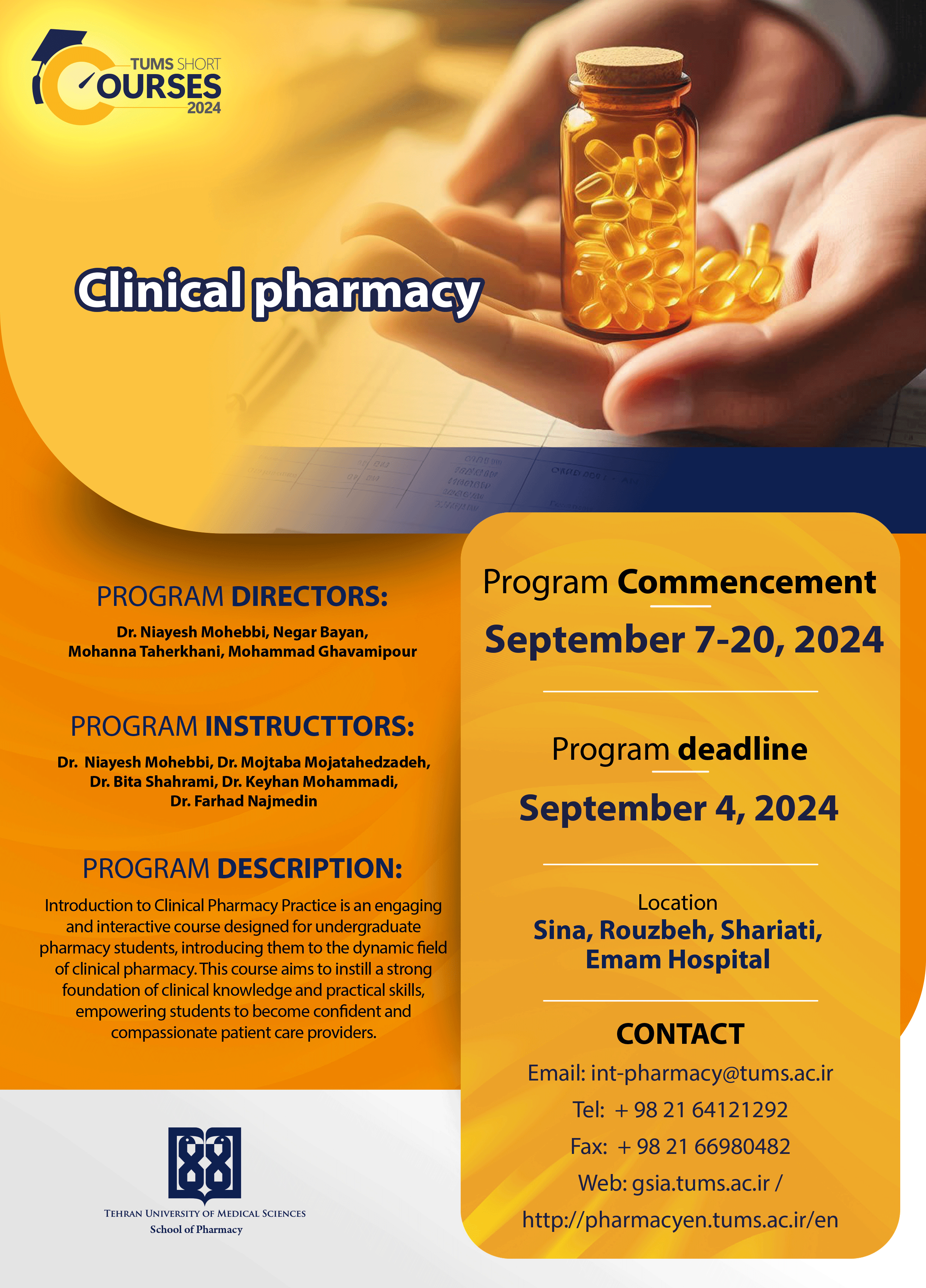 Clinical pharmacy summer school 2week