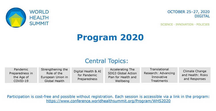 The World Health Summit 2020 Will Be Held Virtually with the Presence of Representatives of TUMS