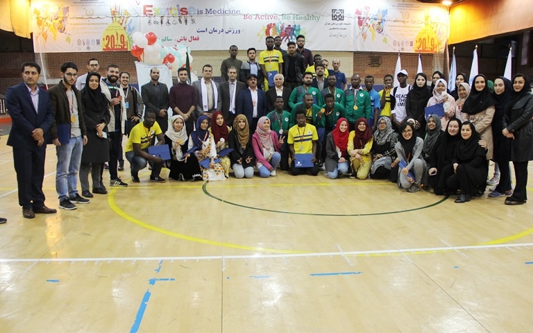 The closing ceremony of the first sports Olympiad for foreign students’ consortium for top ranking universities of Iran was held concurrent with the medal ceremony in Chamram Sports Complex.